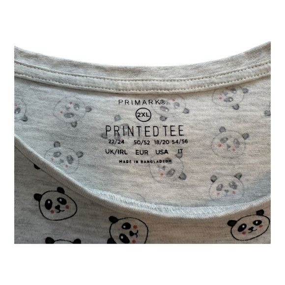 Primark Panda Print T-Shirt - Size XXL - Picture 4 of 7